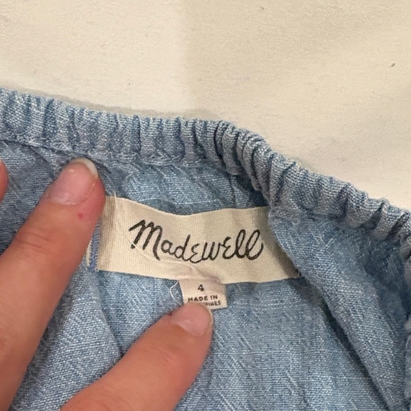 Madewell Blue Ruffle Tank Top - Picture 5 of 5